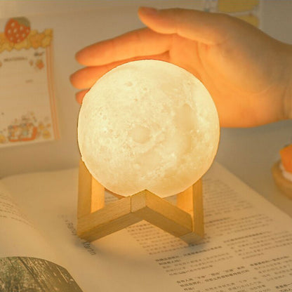 Moon Night Light, Romantic LED Moon Lamp, Soft Warm Ambience Light for Bedroom, Creative Gift Idea