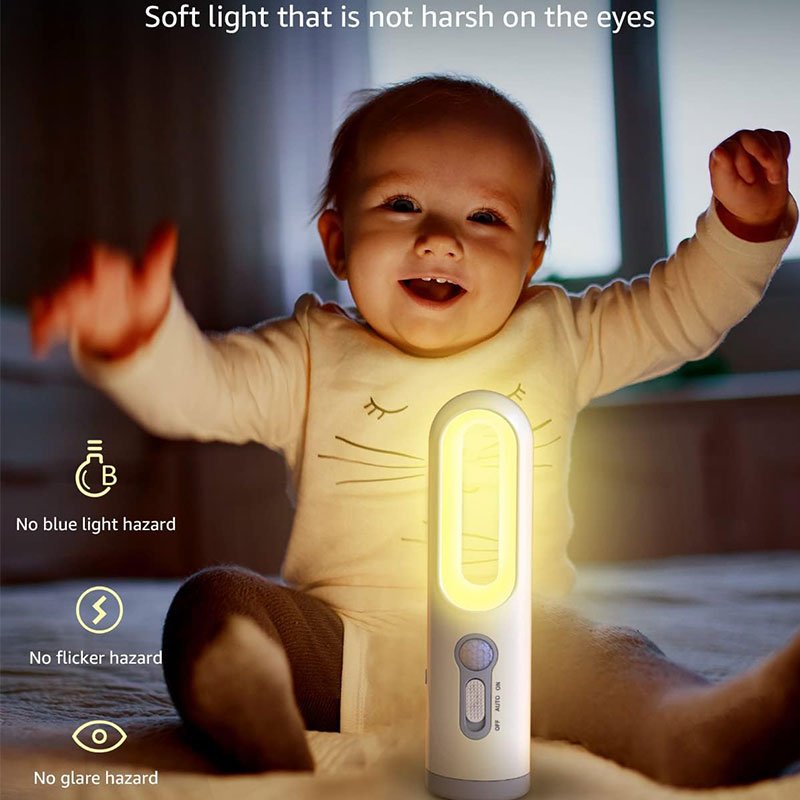 LED Light Portable Flashlight And Motion Sensor Bedside Lamp For Reading Baby Feeding Camping Eye C