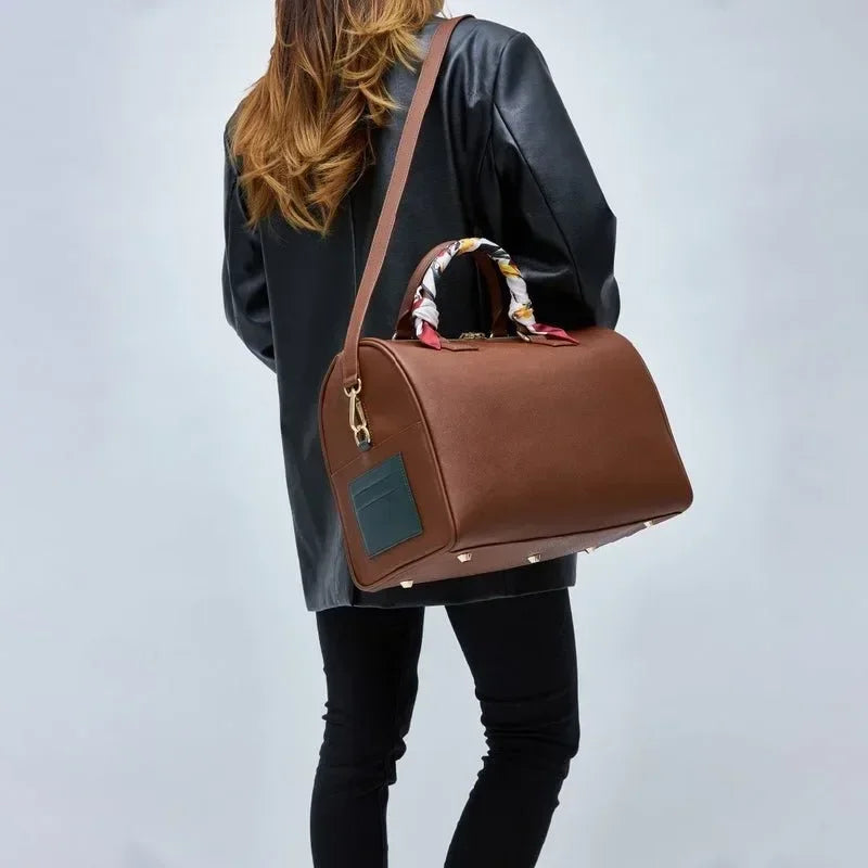 Hot Girl Motorcycle Bag, Women's Fashion Old Lychee Pattern, Multi-Pocket Shoulder Crossbody Bag