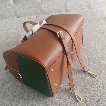 Hot Girl Motorcycle Bag, Women's Fashion Old Lychee Pattern, Multi-Pocket Shoulder Crossbody Bag