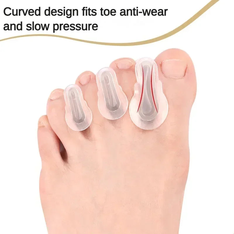 Bunion Corrector Silicone Toe Separator, Hammer Gel Thumb Foot Care Pads, Overlap Hallux Valgus Orthosis Clip Splitter