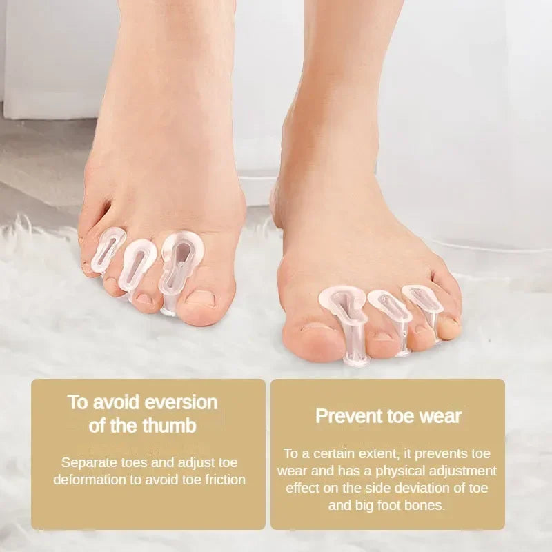 Bunion Corrector Silicone Toe Separator, Hammer Gel Thumb Foot Care Pads, Overlap Hallux Valgus Orthosis Clip Splitter