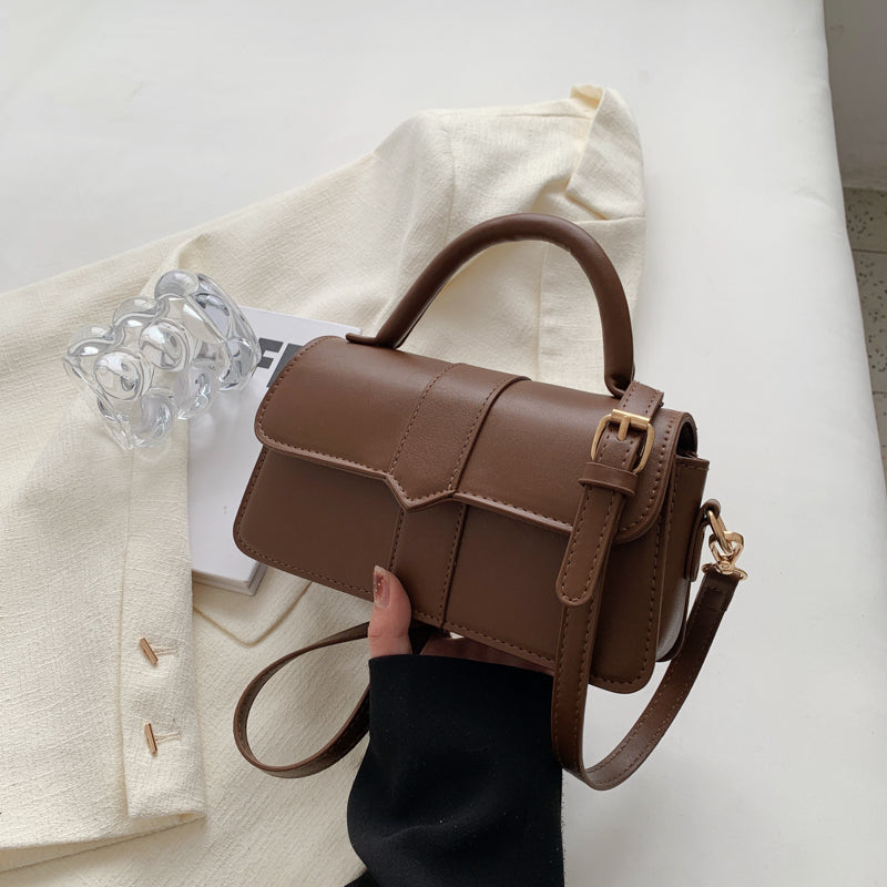 Fashion PU Leather Handbag for Women, Vintage Square Shoulder Bag, Crossbody Underarm Satchel
