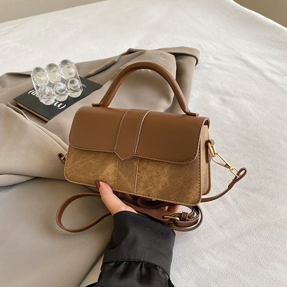 Fashion PU Leather Handbag for Women, Vintage Square Shoulder Bag, Crossbody Underarm Satchel