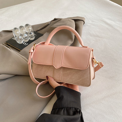 Fashion PU Leather Handbag for Women, Vintage Square Shoulder Bag, Crossbody Underarm Satchel