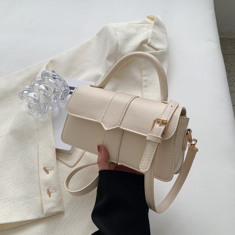 Fashion PU Leather Handbag for Women, Vintage Square Shoulder Bag, Crossbody Underarm Satchel