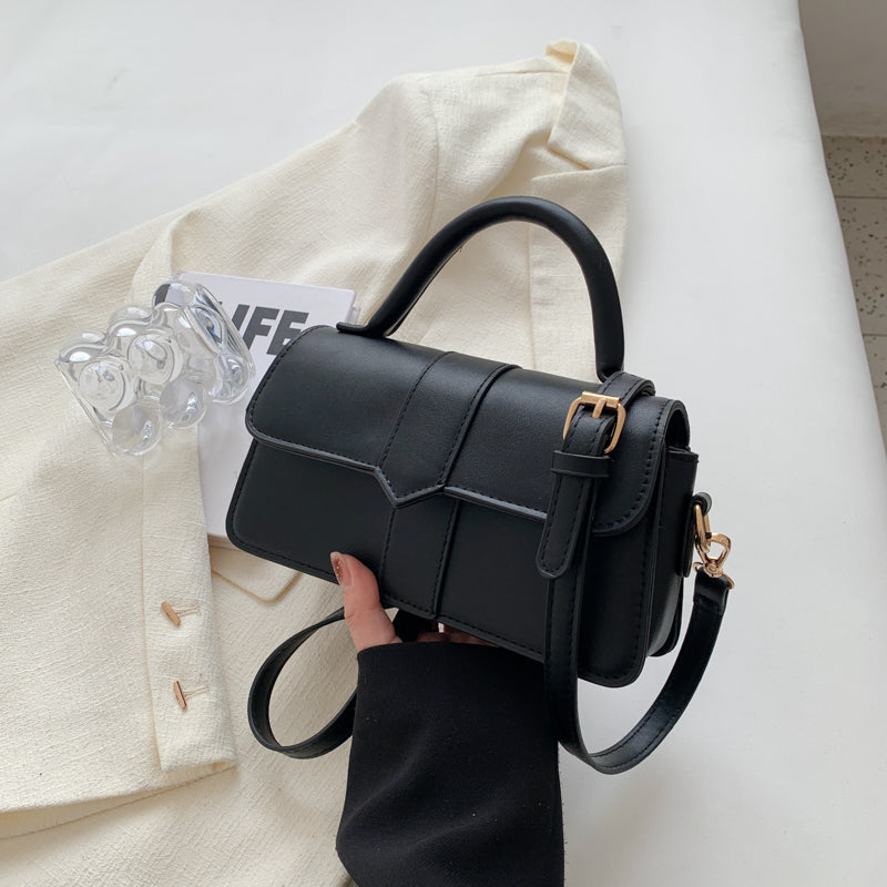 Fashion PU Leather Handbag for Women, Vintage Square Shoulder Bag, Crossbody Underarm Satchel