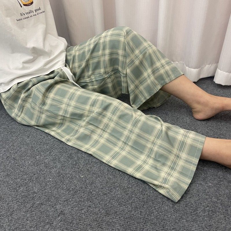 Women's Floral Print Pajama Pants, Loose Fit Viscose Loungewear, Anti Mosquito Wide Leg Pants for Summer and Autumn