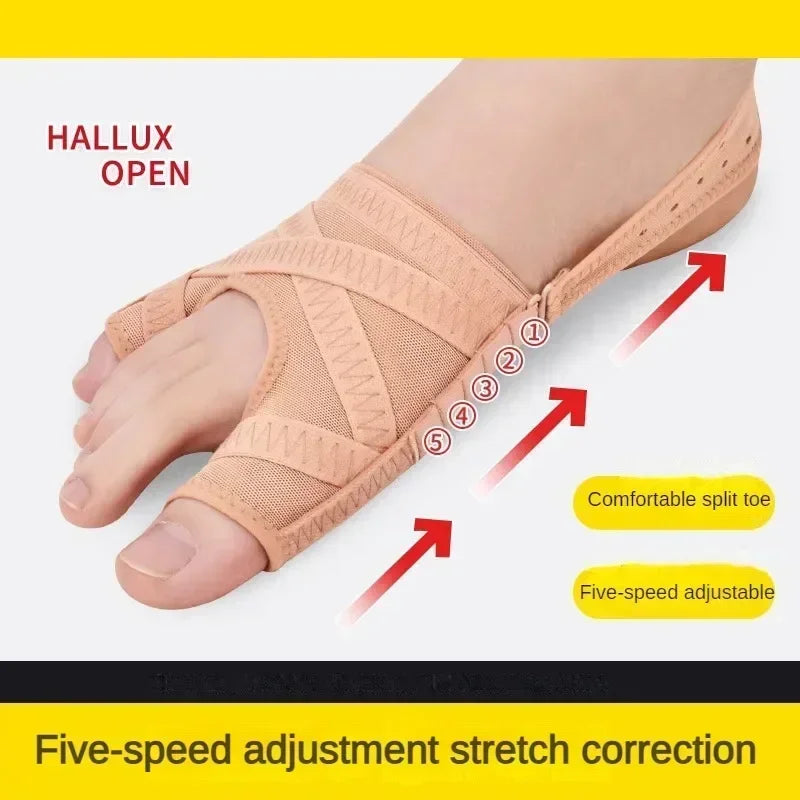 Breathable Fabric Bunion Corrector Toe Separator Spacer Hallux Valgus Sleeve Comfortable Adjustable 2