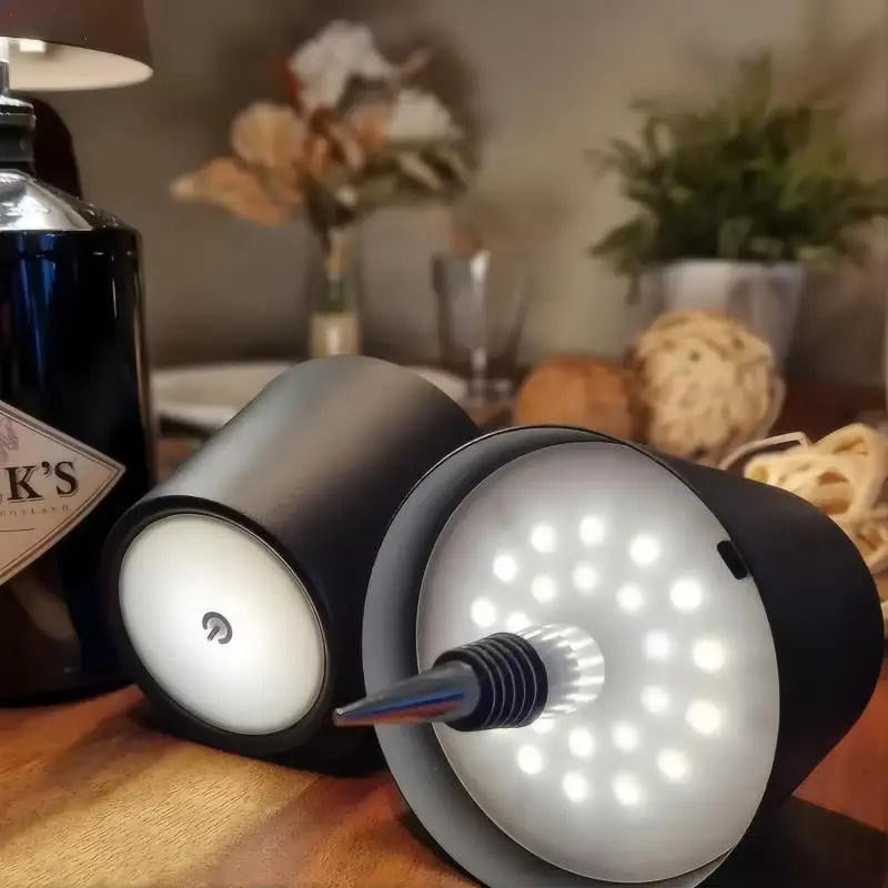 Creative LED Bottle Lamp, Portable, Rechargeable, RGB Dimmable Light for Bar, Camping, Restaurant Decor