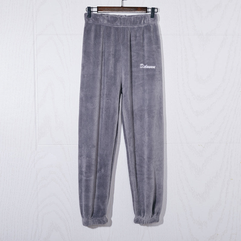 Cozy Winter Pajama Pants for Women, Thickened Coral Fleece, Fairy Print Loungewear, Autumn and Winter Homewear