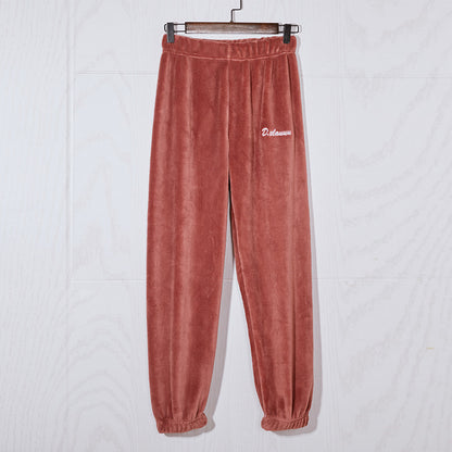Cozy Winter Pajama Pants for Women, Thickened Coral Fleece, Fairy Print Loungewear, Autumn and Winter Homewear