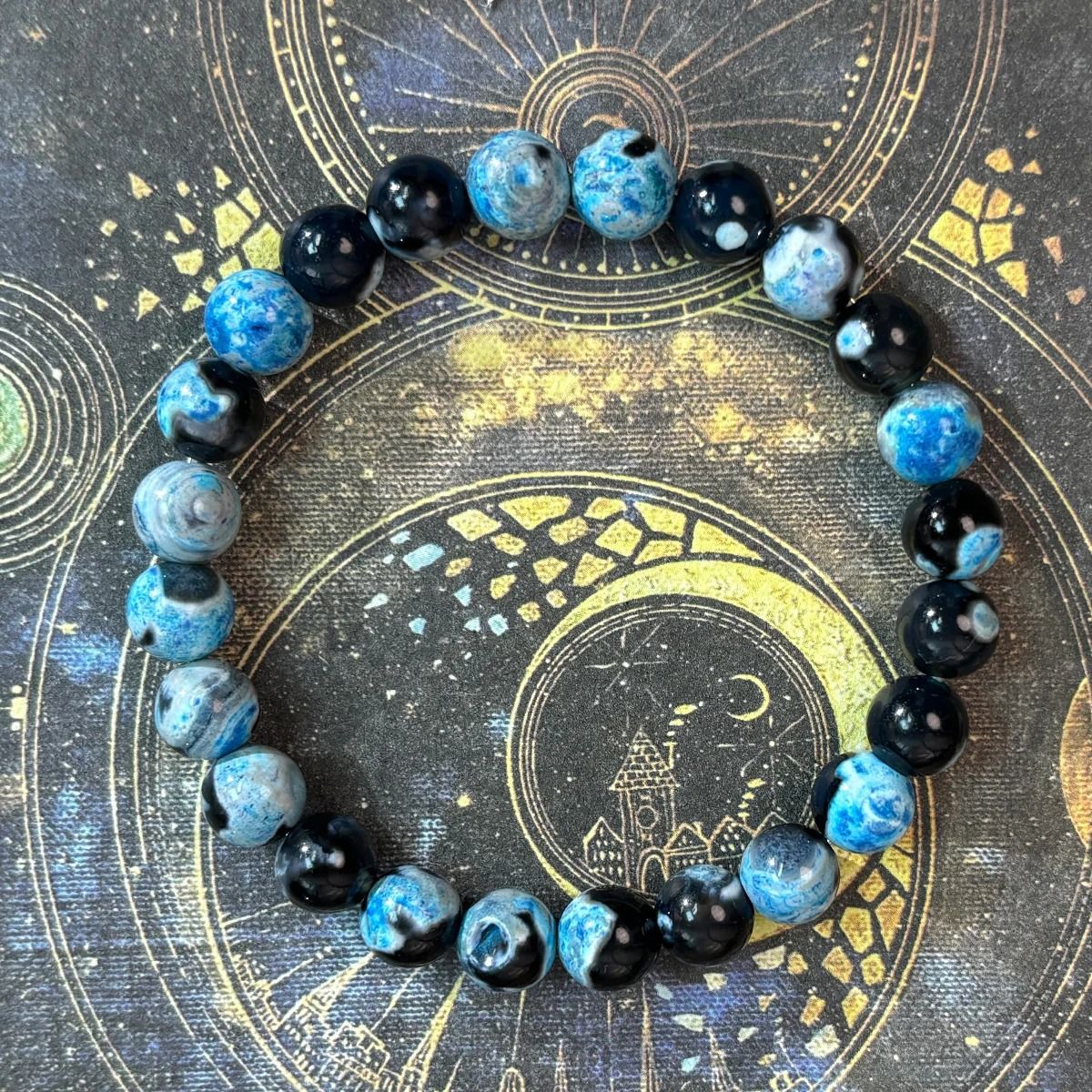 Blue Fire Agate 8mm Beaded Bracelet For Relaxation And Clarity 1