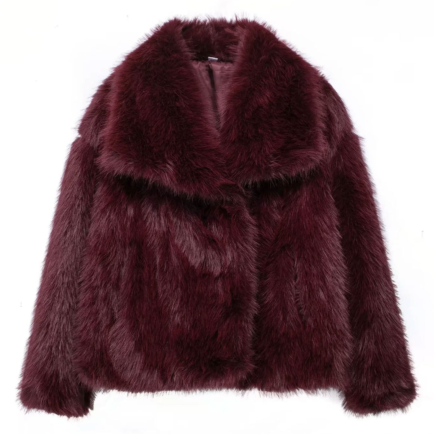 HH Women Elegant Faux Fur Coat Warm Fluffy Loose Long Sleeve Lapel Jacket Autumn Winter Fashion High Street Lady Outerwear