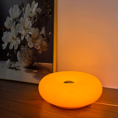 Modern Donut Table Lamp, USB Plug Bedside Lamp, for Bedroom, Living Room, and Dining Room Decoration, Warm White Ambient