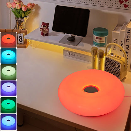 Modern Donut Table Lamp, USB Plug Bedside Lamp, for Bedroom, Living Room, and Dining Room Decoration, Warm White Ambient