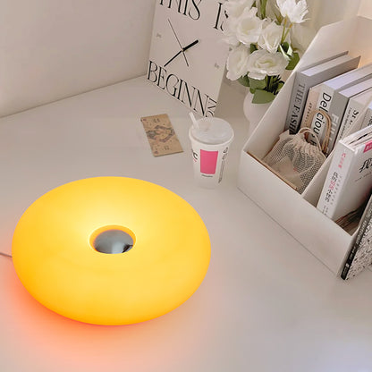 Modern Donut Table Lamp, USB Plug Bedside Lamp, for Bedroom, Living Room, and Dining Room Decoration, Warm White Ambient