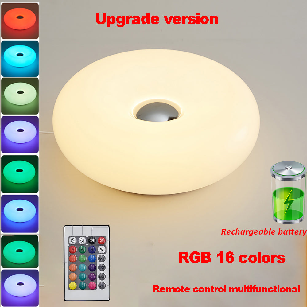 Modern Donut Table Lamp, USB Plug Bedside Lamp, for Bedroom, Living Room, and Dining Room Decoration, Warm White Ambient