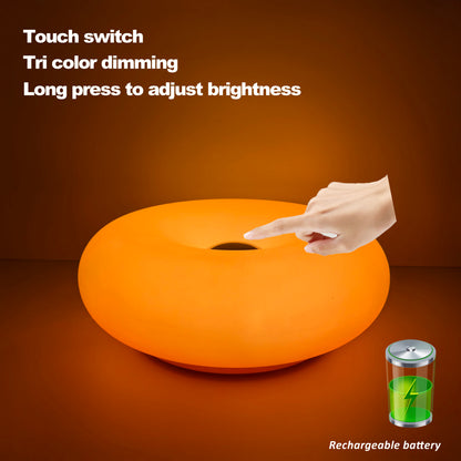 Modern Donut Table Lamp, USB Plug Bedside Lamp, for Bedroom, Living Room, and Dining Room Decoration, Warm White Ambient