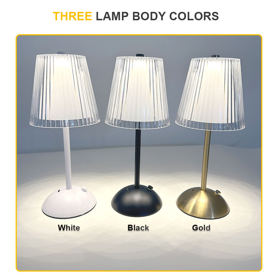 Modern LED Table Lamp, Rechargeable, Touch Sensor, Dimmable Night Light for Bedroom, Hotel, and Bar