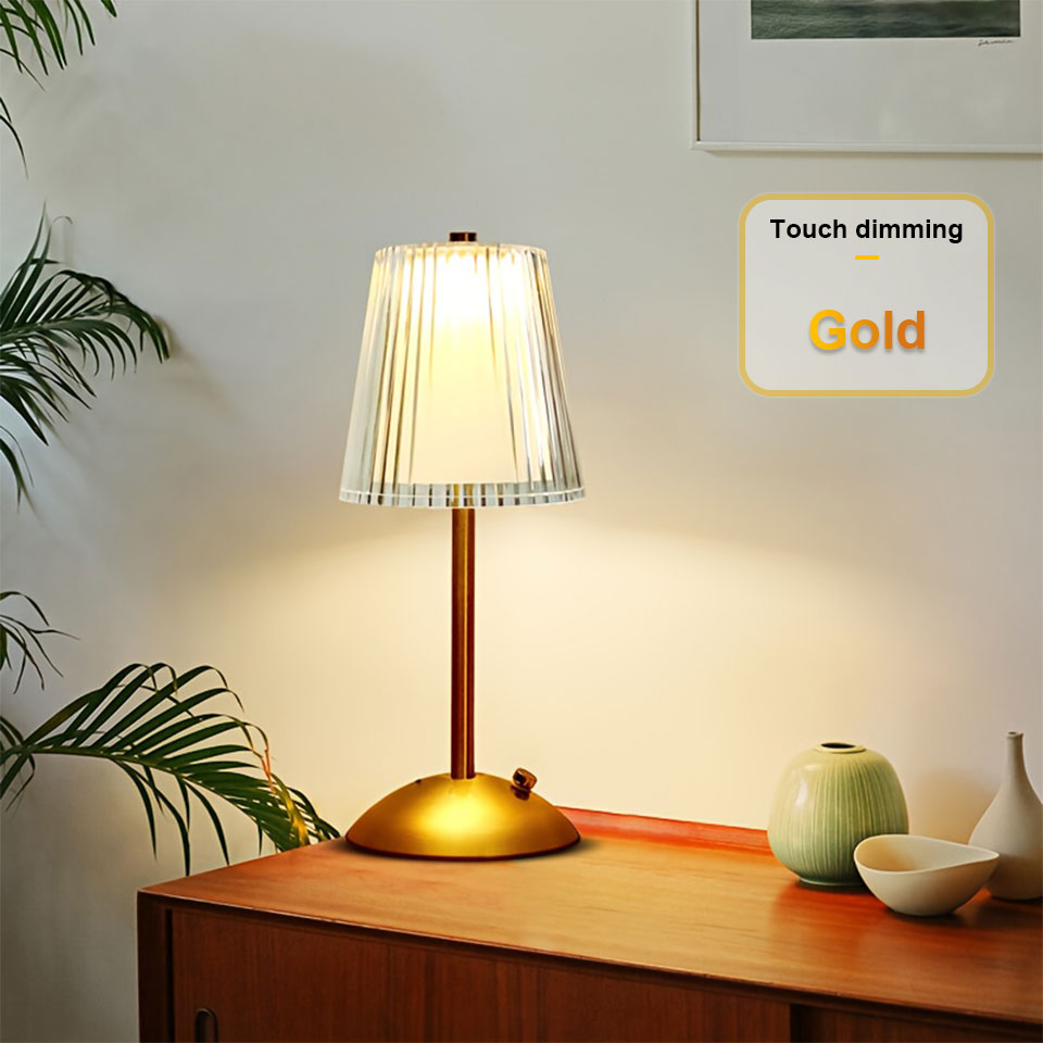 Modern LED Table Lamp, Rechargeable, Touch Sensor, Dimmable Night Light for Bedroom, Hotel, and Bar