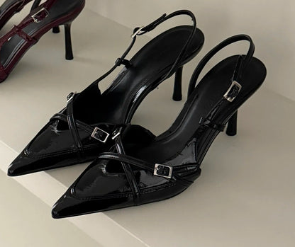 Beautiful Womens High Heels Jeans Heeled Sandals Pointed Toe Office Lady Shoes Stylish Sandal 6