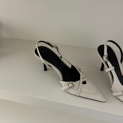 Beautiful Womens High Heels Jeans Heeled Sandals Pointed Toe Office Lady Shoes Stylish Sandal 5