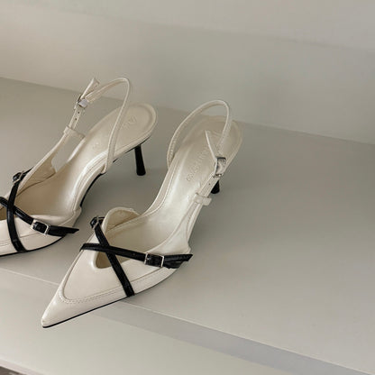 Beautiful Womens High Heels Jeans Heeled Sandals Pointed Toe Office Lady Shoes Stylish Sandal 8