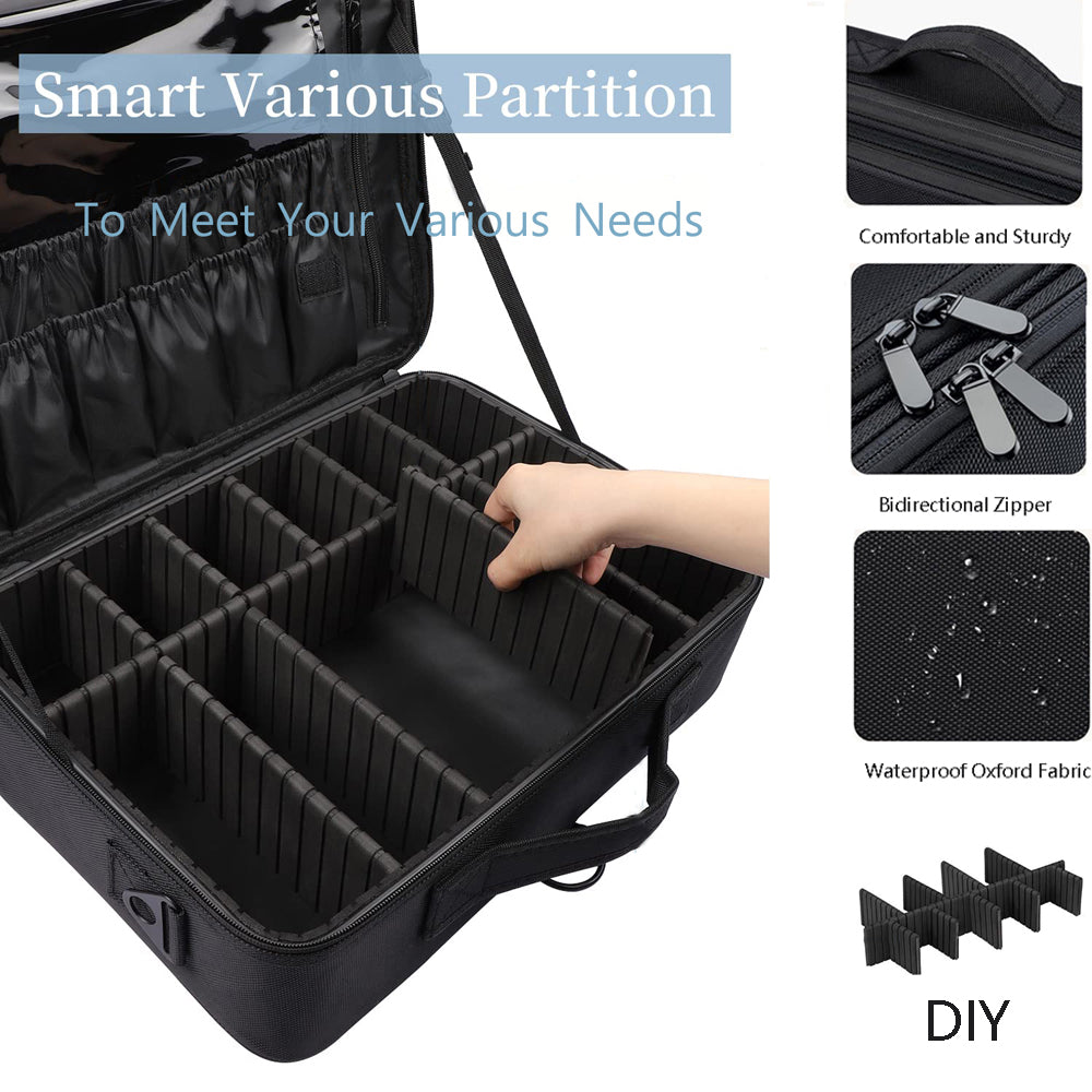 Sizes Cosmetic Organizer, Large Capacity Makeup Case, Brush Bag Barber Train Case for Hair Cutter Sets, Makeup Artists