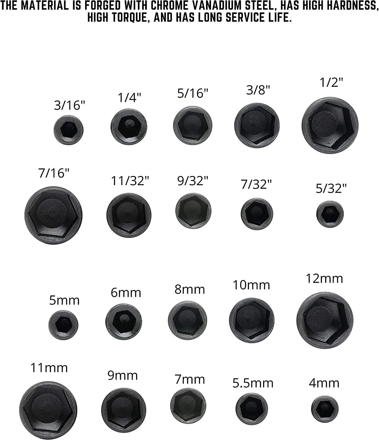 9 Piece Hex Socket Nut Driver Set 5 Mm To 13 Mm 2