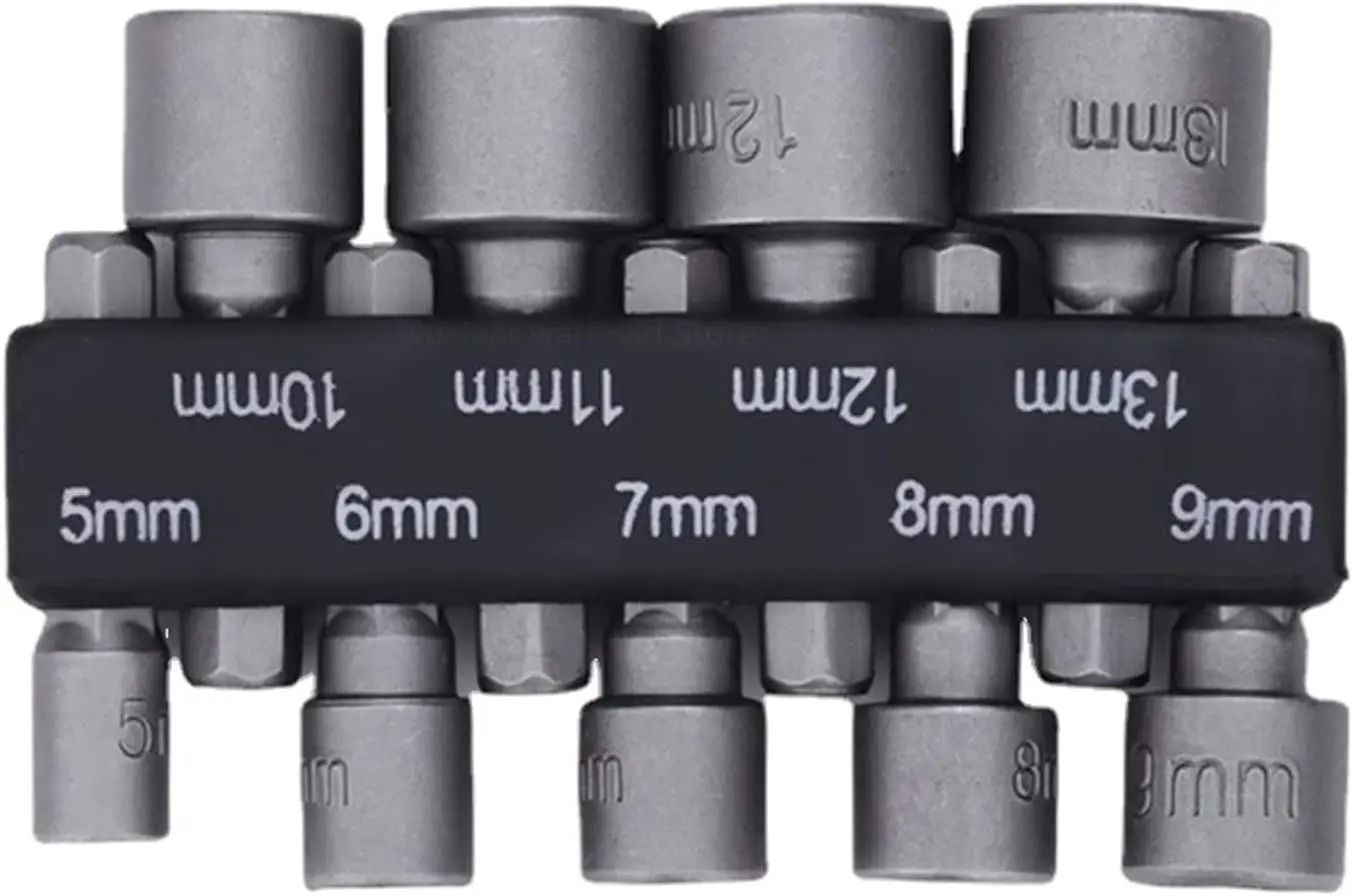 9 Piece Hex Socket Nut Driver Set 5 Mm To 13 Mm 6