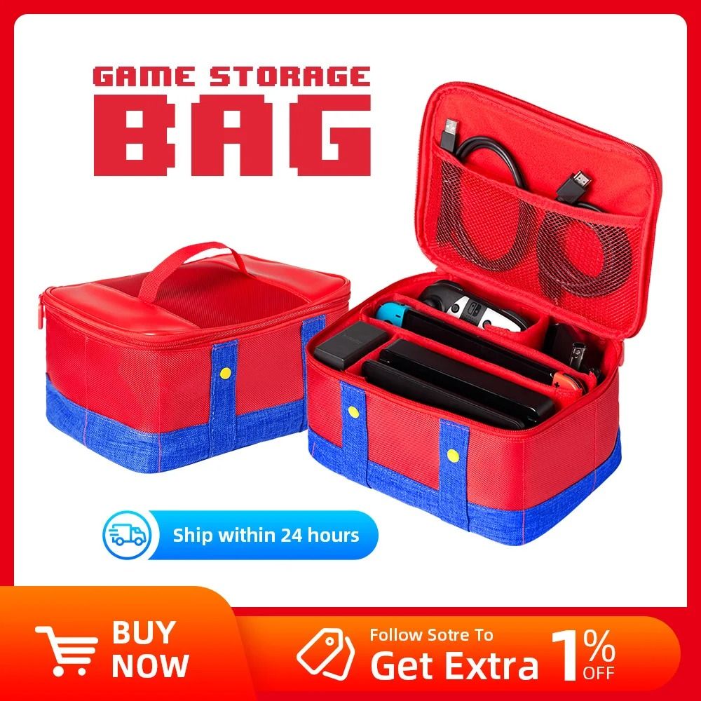 Large Protective Carrying Case for Nintendo Switch OLED and Pro Controller