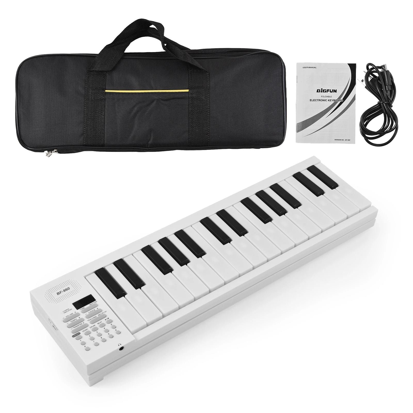 61 Key Foldable Electronic Piano With LED Display And Built In Battery For Portable Music Practice  6