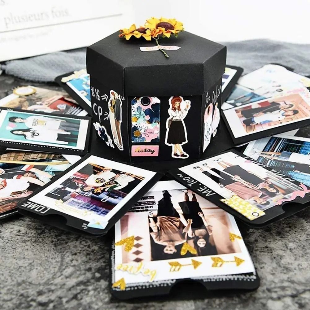 DIY Explosion Photo Album Gift Box Surprise Memory Scrapbook For Anniversary And Birthday Celebrati 3