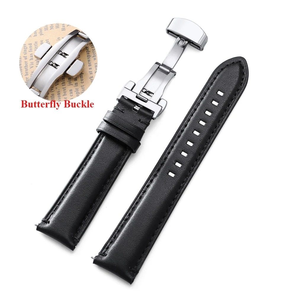Genuine Cowhide Leather Watch Strap With Classic Stitching 4