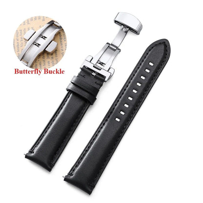 Genuine Cowhide Leather Watch Strap With Classic Stitching 4