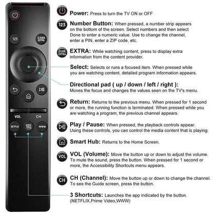 Smart TV Remote Control Replacement For HD And 4K Televisions Compatible With Samsung Models 6