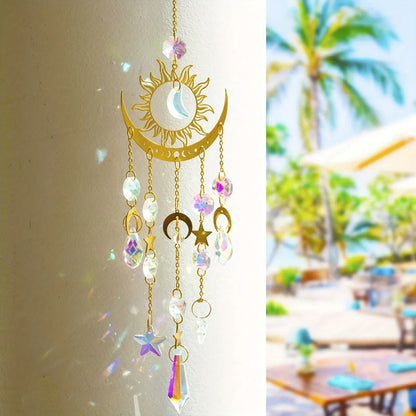 Star And Moon Wind Chime Pendant Sun Catcher Garden Hanging Decoration 1