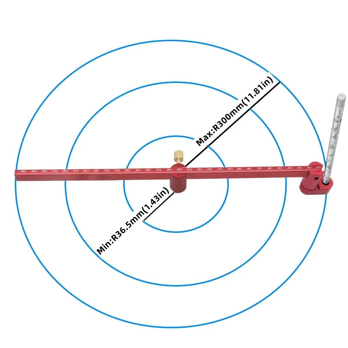 Adjustable 300 Mm Circle Drawing Ruler And Marking Gauge 3