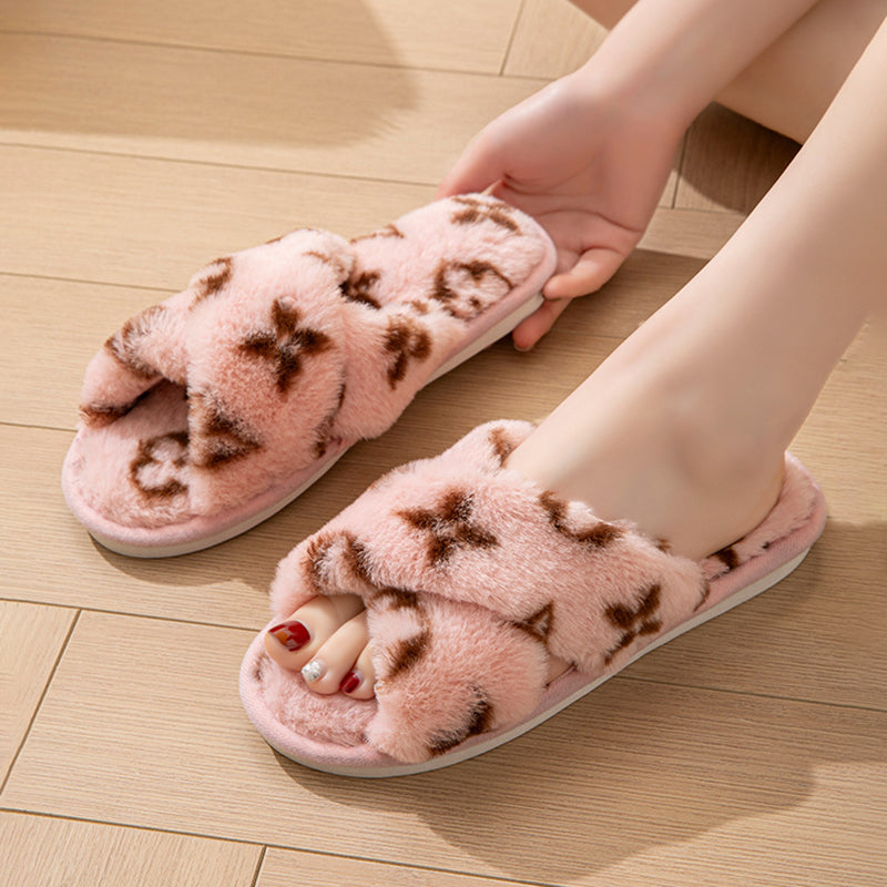 Luxury Fluffy Womens Slippers Designer Fuzzy Fur Slides Plush Flats For Autumn Winter Home Comfort 4
