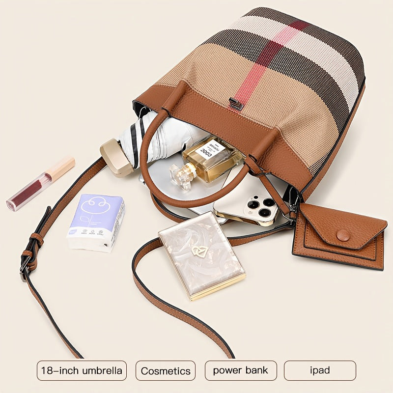 Fashion Hobo Bag, Genuine Leather Tote Bag for Women, Canvas Shoulder Bags, Large Purse Handbags with Adjustable Shoulde