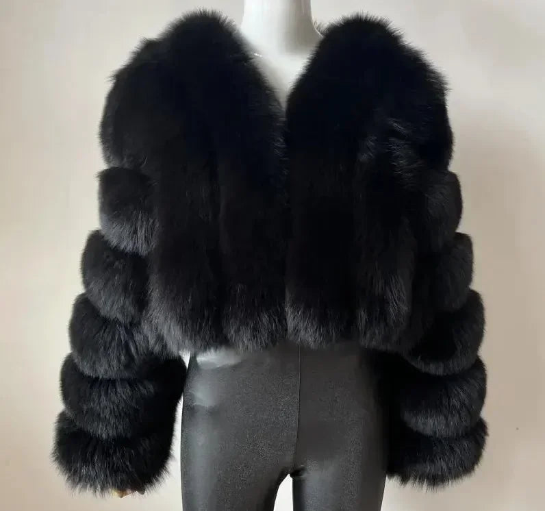 Luxury Faux Fox Fur Coat V Neck Winter Coat For Women Warm Long Sleeve Teddy Jacket Chic Fashion Ou 10