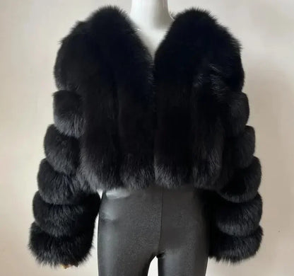 Luxury Faux Fox Fur Coat V Neck Winter Coat For Women Warm Long Sleeve Teddy Jacket Chic Fashion Ou 10