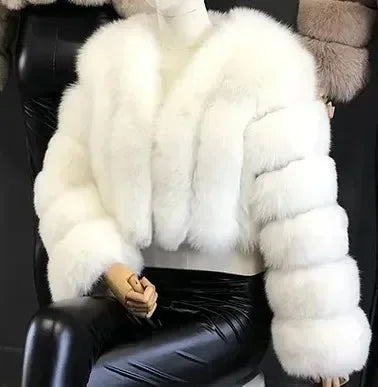 Luxury Faux Fox Fur Coat V Neck Winter Coat For Women Warm Long Sleeve Teddy Jacket Chic Fashion Ou 15