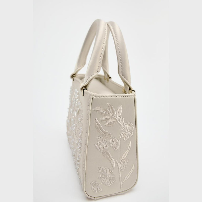 Women's Crossbody Bag with Chains, Pearl Mini Duffel HandBag, Fashionable Small Tote, Ladies Luxury Designer Purse