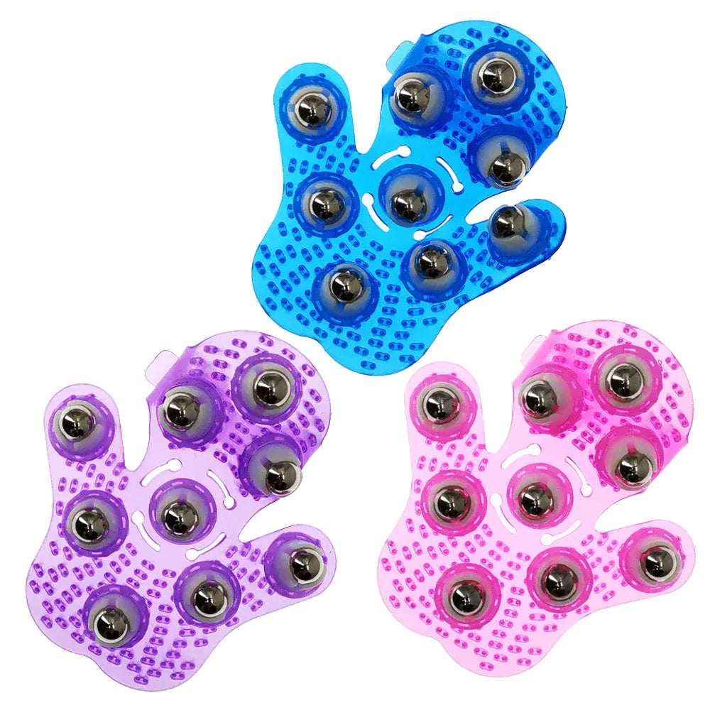 Muscle Pain Relief Relax Roller Ball Body Massage Glove, Anti Cellulite Massager for Neck, Back, Shoulder, Buttocks
