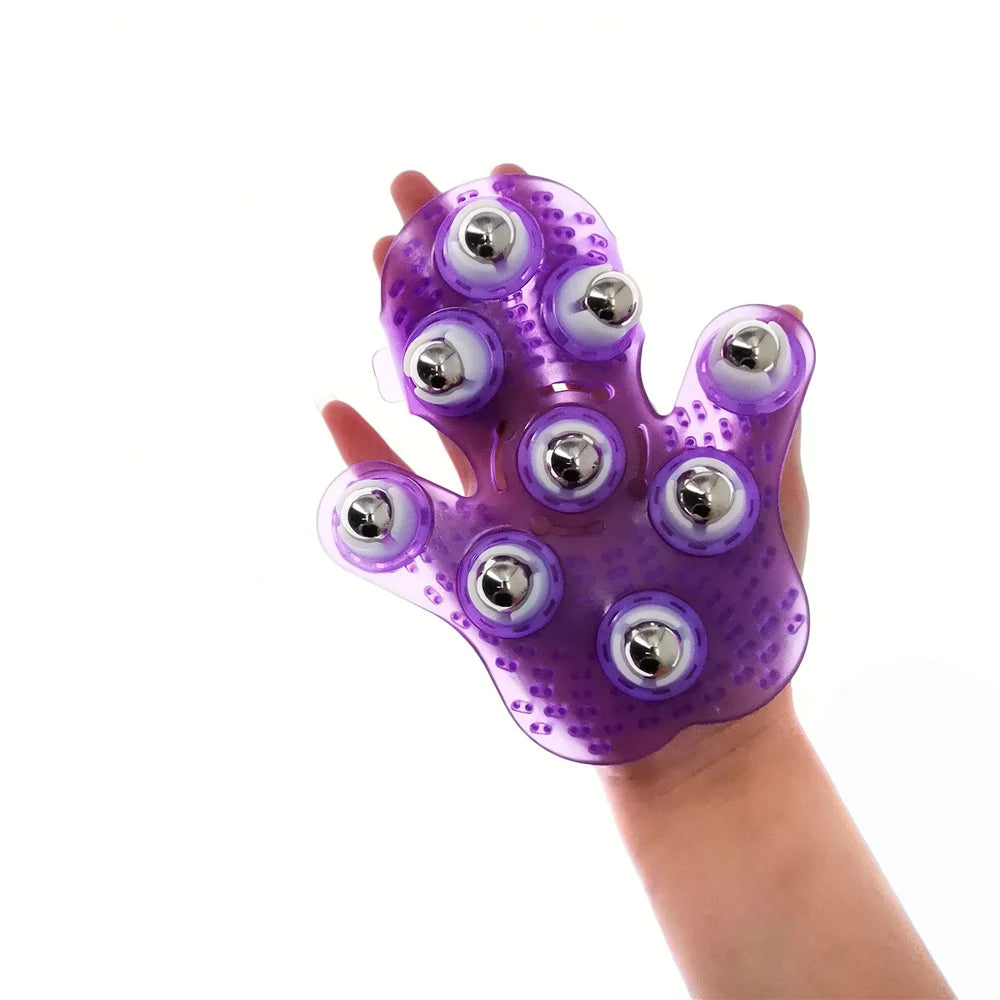 Muscle Pain Relief Relax Roller Ball Body Massage Glove, Anti Cellulite Massager for Neck, Back, Shoulder, Buttocks