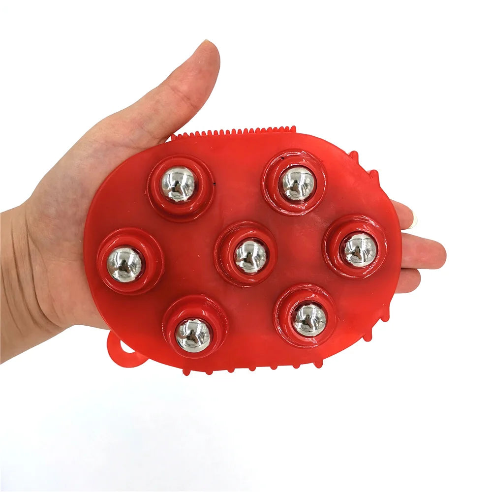 Muscle Pain Relief Relax Roller Ball Body Massage Glove, Anti Cellulite Massager for Neck, Back, Shoulder, Buttocks
