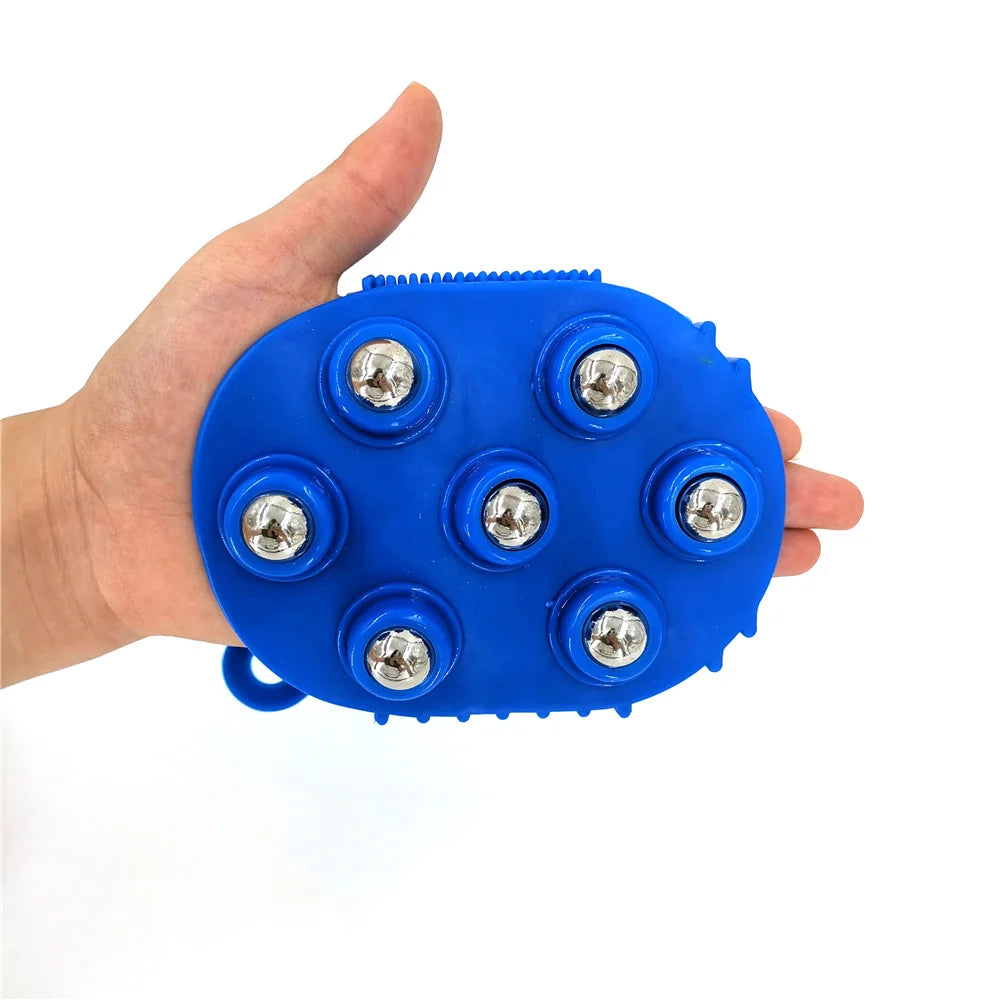 Muscle Pain Relief Relax Roller Ball Body Massage Glove, Anti Cellulite Massager for Neck, Back, Shoulder, Buttocks