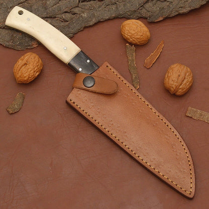 Premium Handmade Damascus Chef Knife 12  Sharp Kitchen Knife With Wooden Grip  Sheath 3
